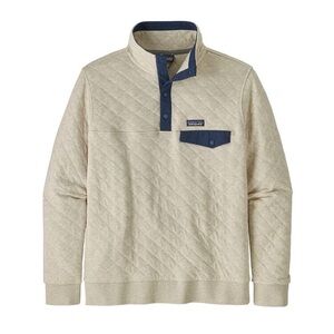 Patagonia Organic Cotton Quilt Snap-T® Pullover in Pumice with Navy Details